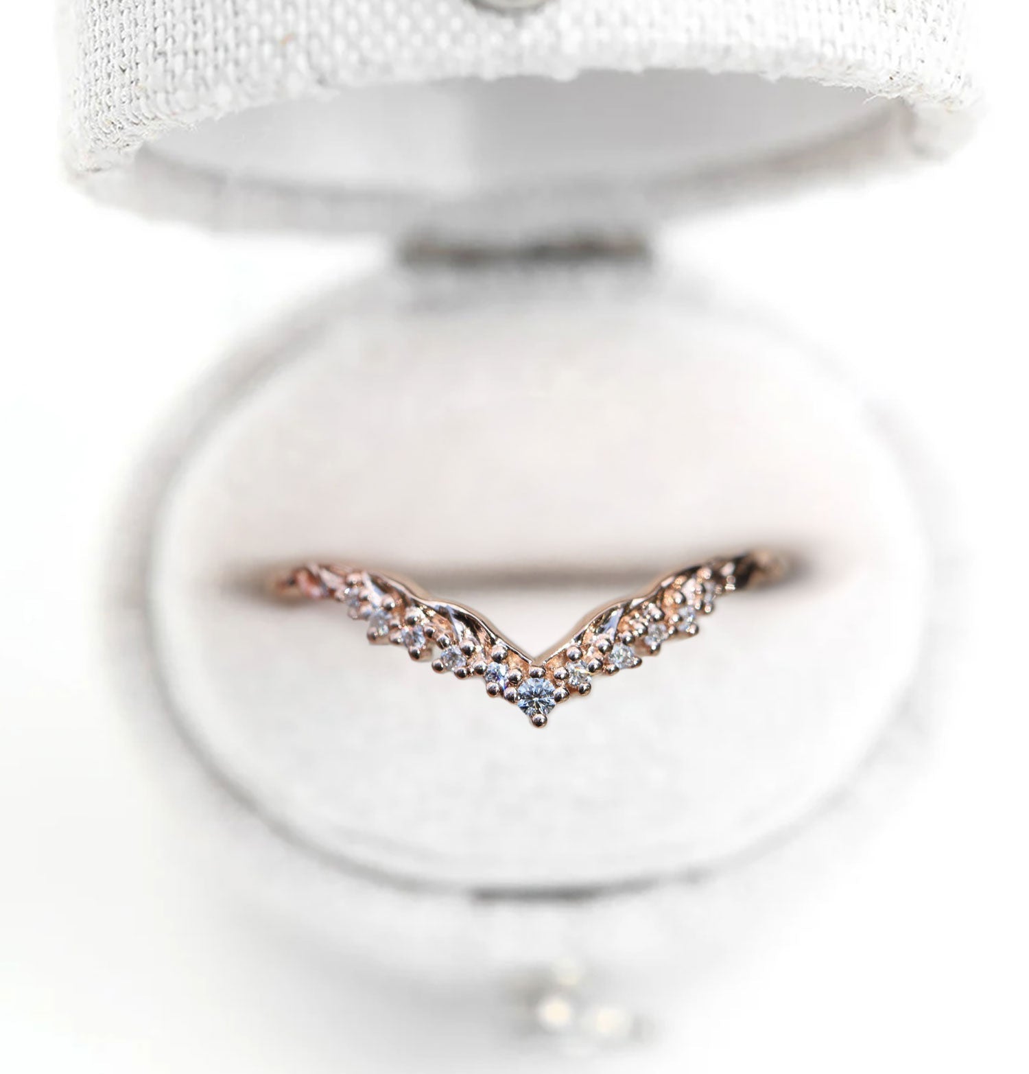 Unique floral engagement rings Round Moissanite Wedding Band 18K Rose Gold Engagement Ring