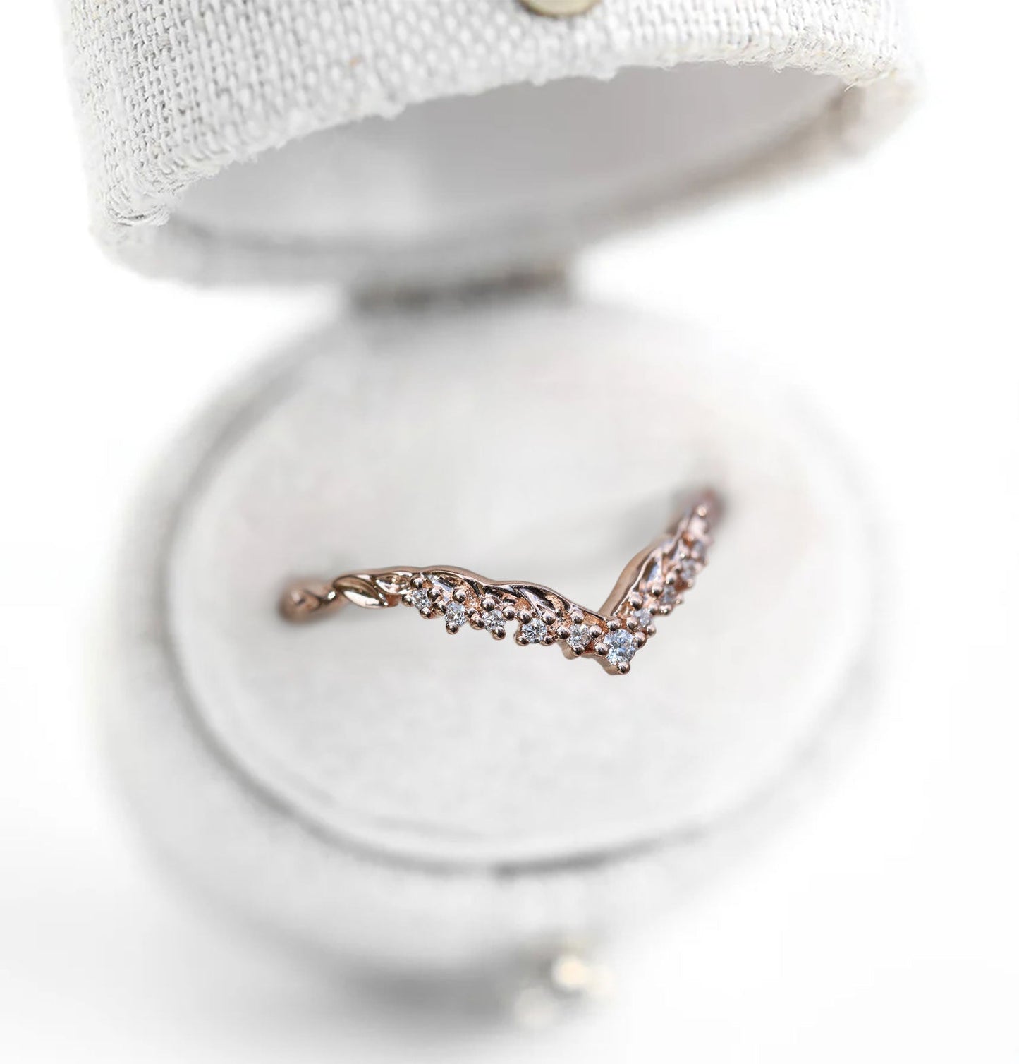 Unique floral engagement rings Round Moissanite Wedding Band Engagement Ring