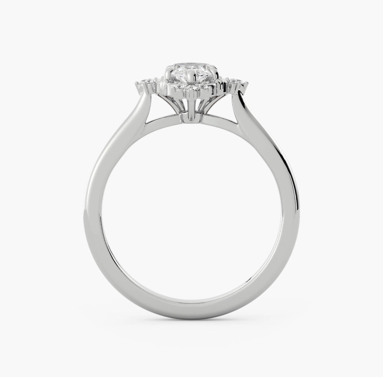 Customize your own Vintage Marquise Moss Agate 18K White Gold Engagement Ring