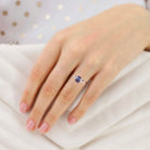Vintage Oval Lab Alexandrite and Moissanite 18K Rose Gold Engagement Ring