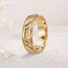 Unique Celtic knot 18K Rose Gold Wedding band lrish inspired ring For Men