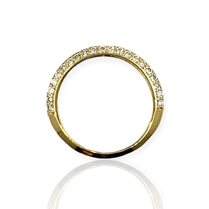 Sparkling Oval Cut Sterling Silver Bridal Set Ring In Golden Tone