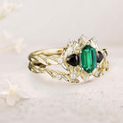 Unique floral 18K Yellow Gold engagement rings Gold Claddagh Wedding Band For Men