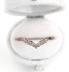 Unique floral engagement rings Round Moissanite Wedding Band 18K Rose Gold  Engagement Ring
