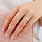 Vintage Pear Citrine Twisted 18K Rose Gold Women's Wedding Ring