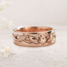 Unique floral 18K Rose Gold engagement rings Gold Claddagh Wedding Band For Men