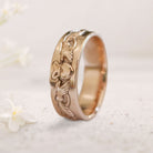Unique floral 18K Rose Gold engagement rings Gold Claddagh Wedding Band For Men