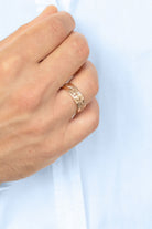 Unique floral 18K Rose Gold engagement rings Gold Claddagh Wedding Band For Men