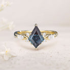 Unique Kite Lab Alexandrite 18K Rose Gold Engagement Ring Twisted Bridal Ring