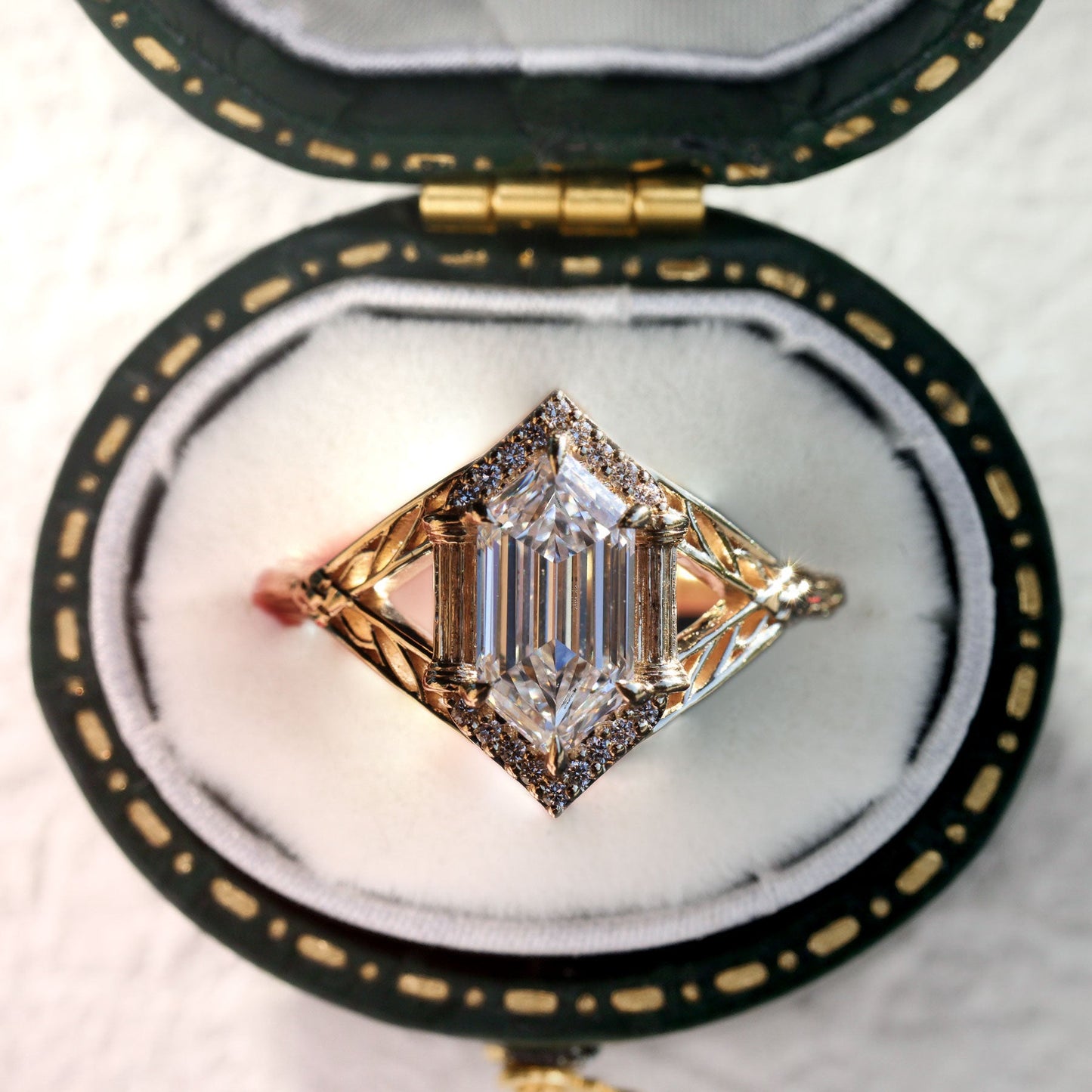 Unique Marquise Moissanite Engagement Ring