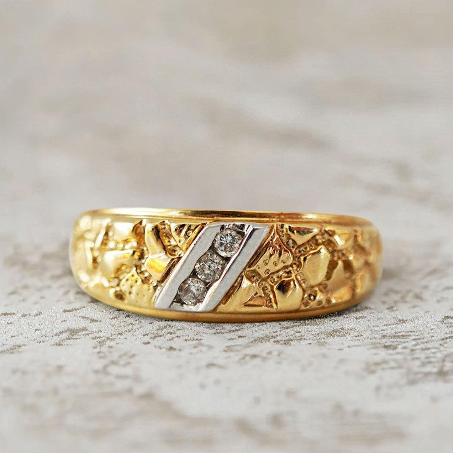 Unique One Of A Kind Round Moissanite Ring Band For Men