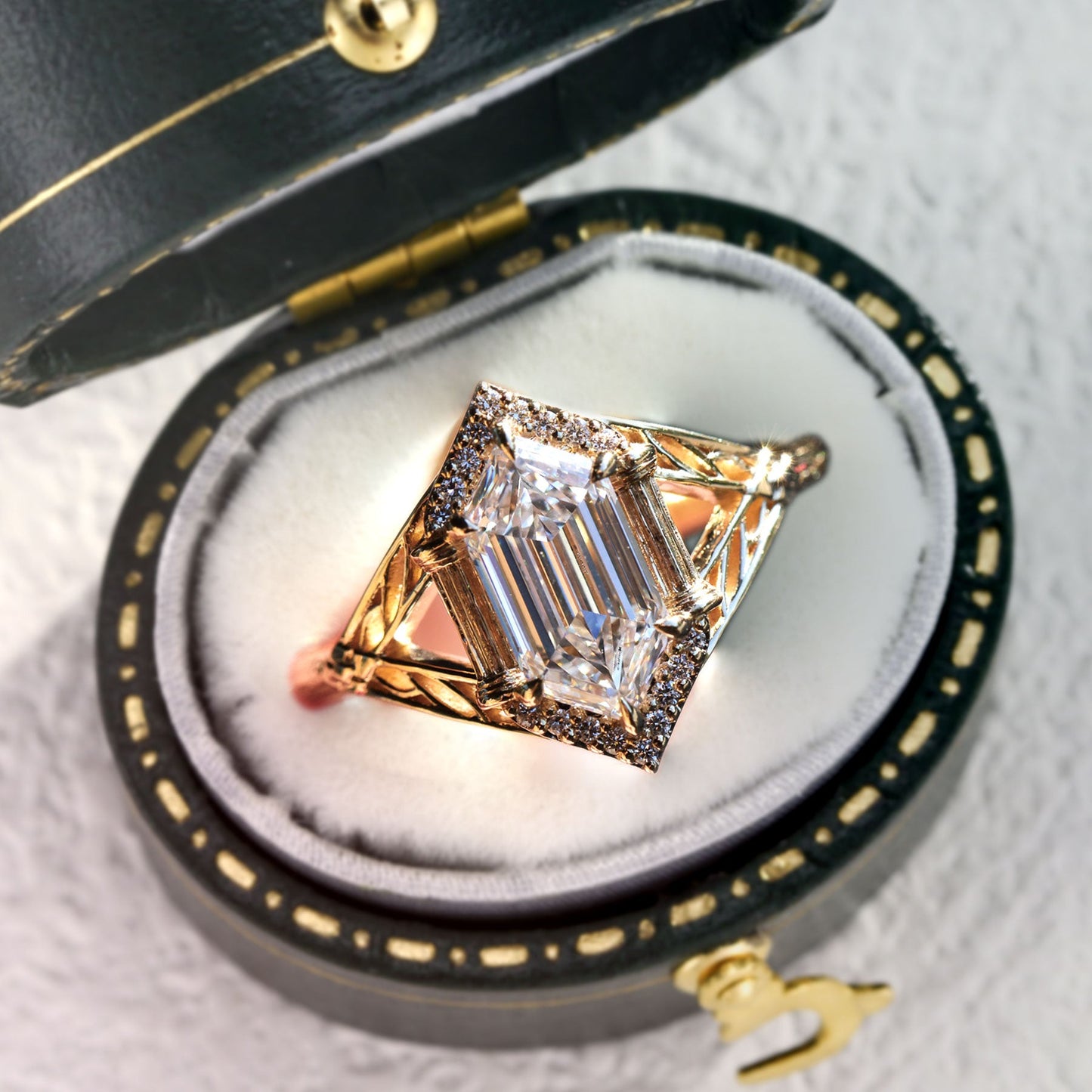 Unique Marquise Moissanite Engagement Ring