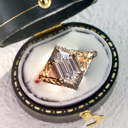 Unique Marquise Moissanite Engagement Ring