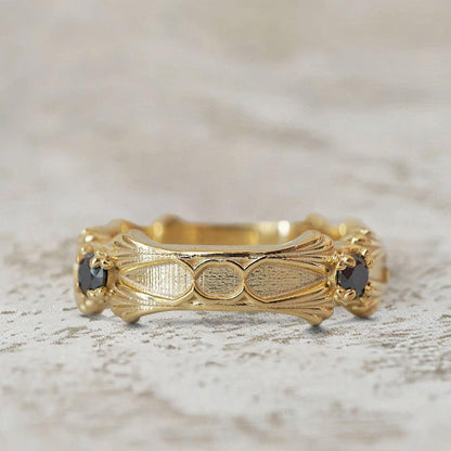 Unique Gothic Round  Ring Band For Men