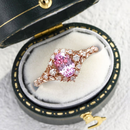 Unique Kassandra Pink Lab Sapphire Engagement Ring