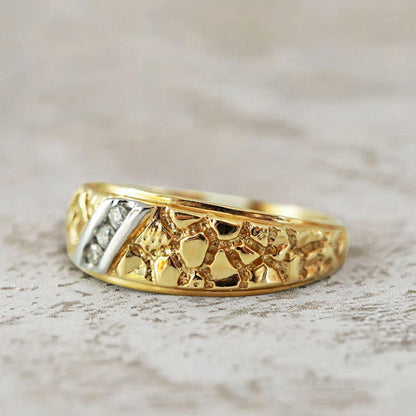 Unique One Of A Kind Round Moissanite Ring Band For Men