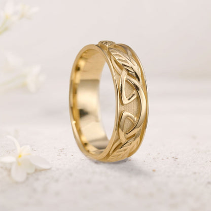 Unique Celtic knot Wedding band lrish inspired ring For Men