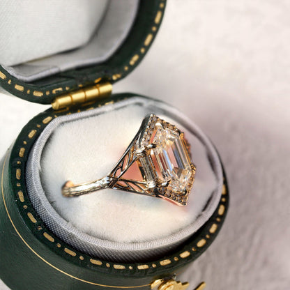 Unique Marquise Moissanite Engagement Ring