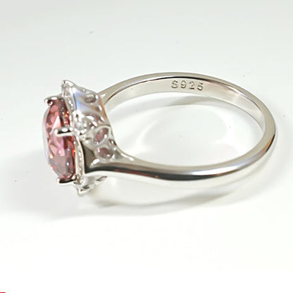 Vintage Rose Design 18K White Gold Plated Engagement Ring