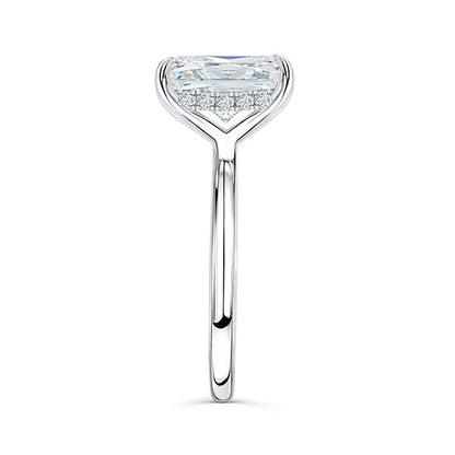 Classic Radiant Cut Sterling Silver Solitaire Engagement Ring