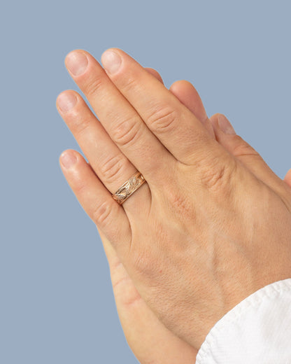 Unique floral engagement rings Celtic knot Wedding band lrish inspired ring For Men