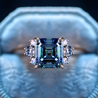 Glacier Glow Ring 2ct Asscher Cut Flawless Moissanite Ring