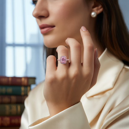 Pink Halo Ring