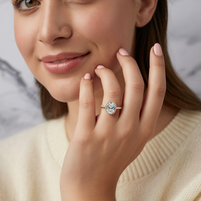 Polar Halo Engagement Ring