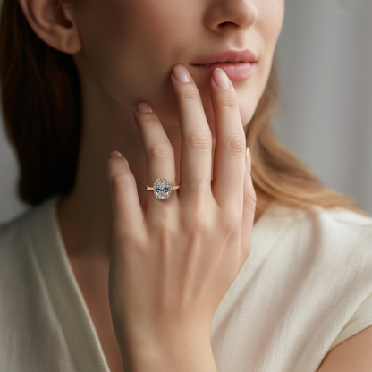 Polar Halo Engagement Ring