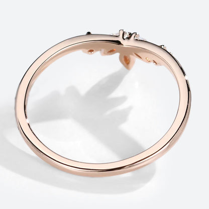 Unique Marquise Moissanite Curved Wedding Band