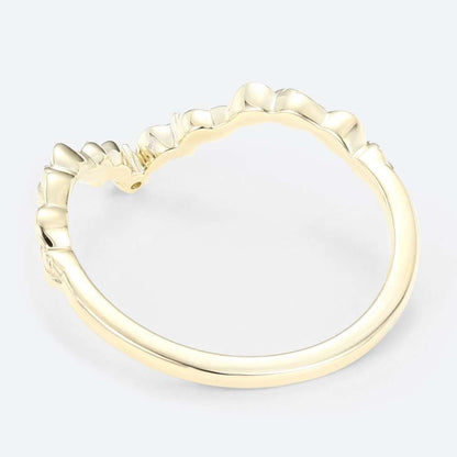 Unique Round Lab Emerald and Moss Agate Wedding Ring Leaf-Inspired Stackable Band