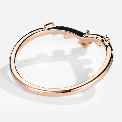 Unique Round Moissanite Stacked Wedding Rings Branch Wedding ring