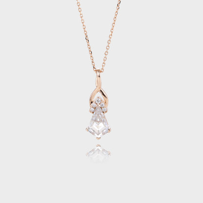 Unique Kite Moissanite Necklace With Fishtail Pendant Unique Necklace