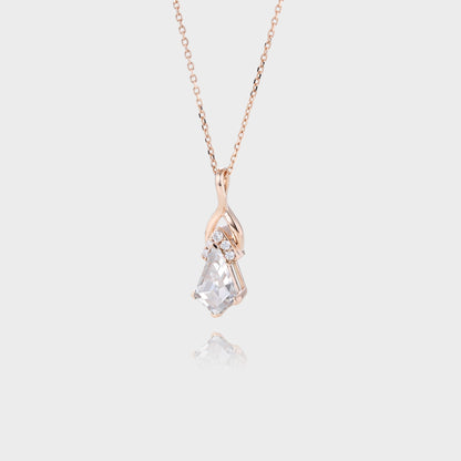 Unique Kite Moissanite Necklace With Fishtail Pendant Unique Necklace