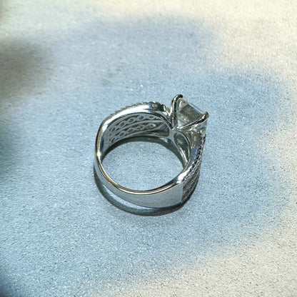 Handmade Asscher Cut 2.5ct Sterling Silver Engagement Ring