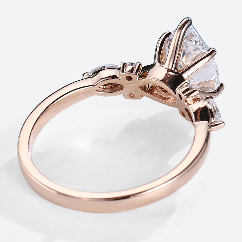 Unique Pear Moissanite Twist Ring Engagement Ring