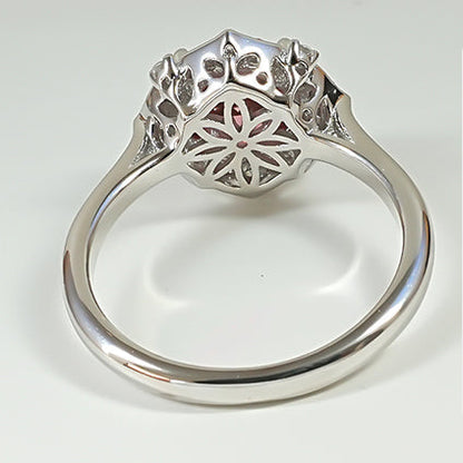 Vintage Rose Design 18K White Gold Plated Engagement Ring