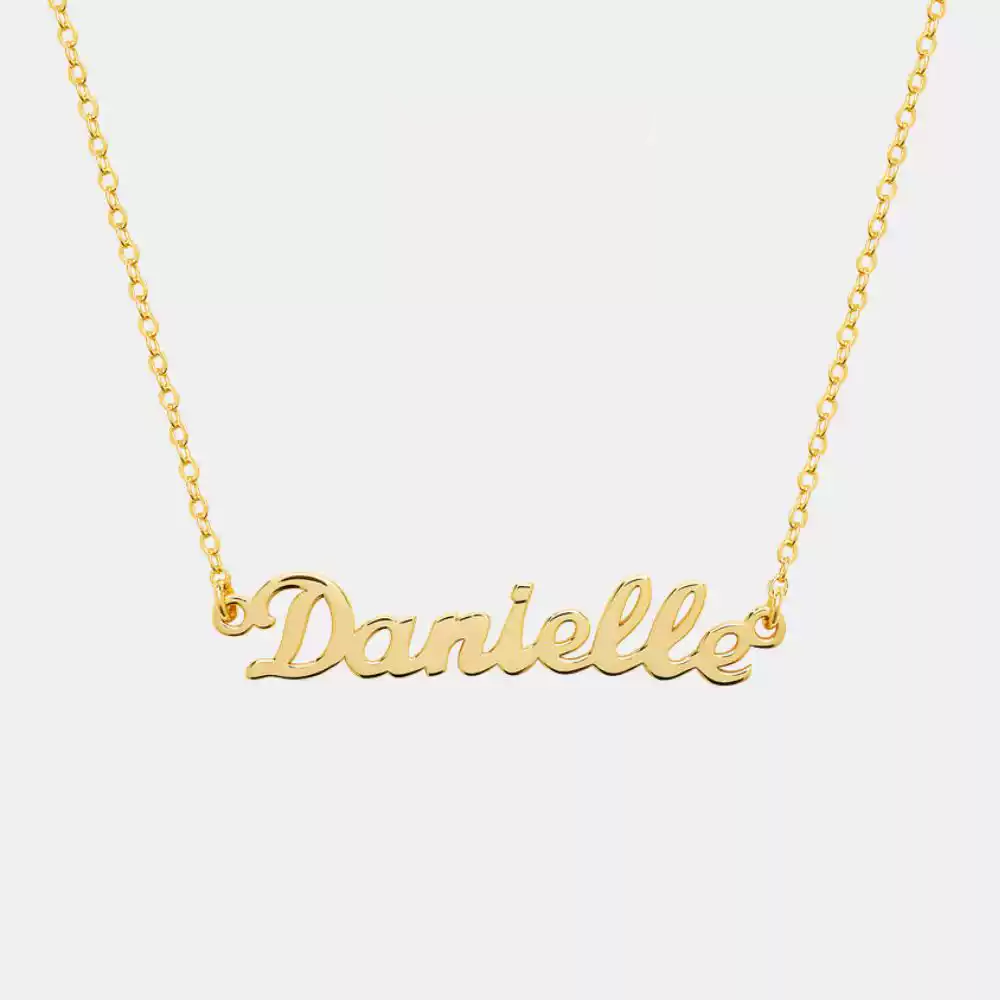 Custom Sterling Silver Name Necklace – Personalized Gift with Box Chain in Silver, Gold or Rose Gold