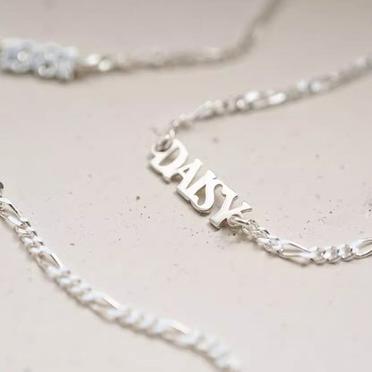 Custom Sterling Silver Name Necklace – Personalized Gift with Box Chain in Silver, Gold or Rose Gold