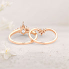 Unique Kite Moissanite 18K Yellow Gold Engagement Ring Set