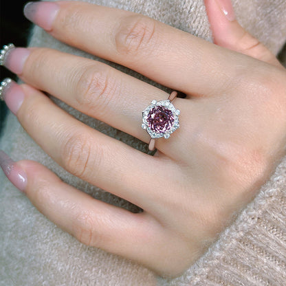 Vintage Rose Design 18K White Gold Plated Engagement Ring