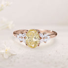 Unique Oval Citrine Blossom 18K Rose Gold Engagement Ring