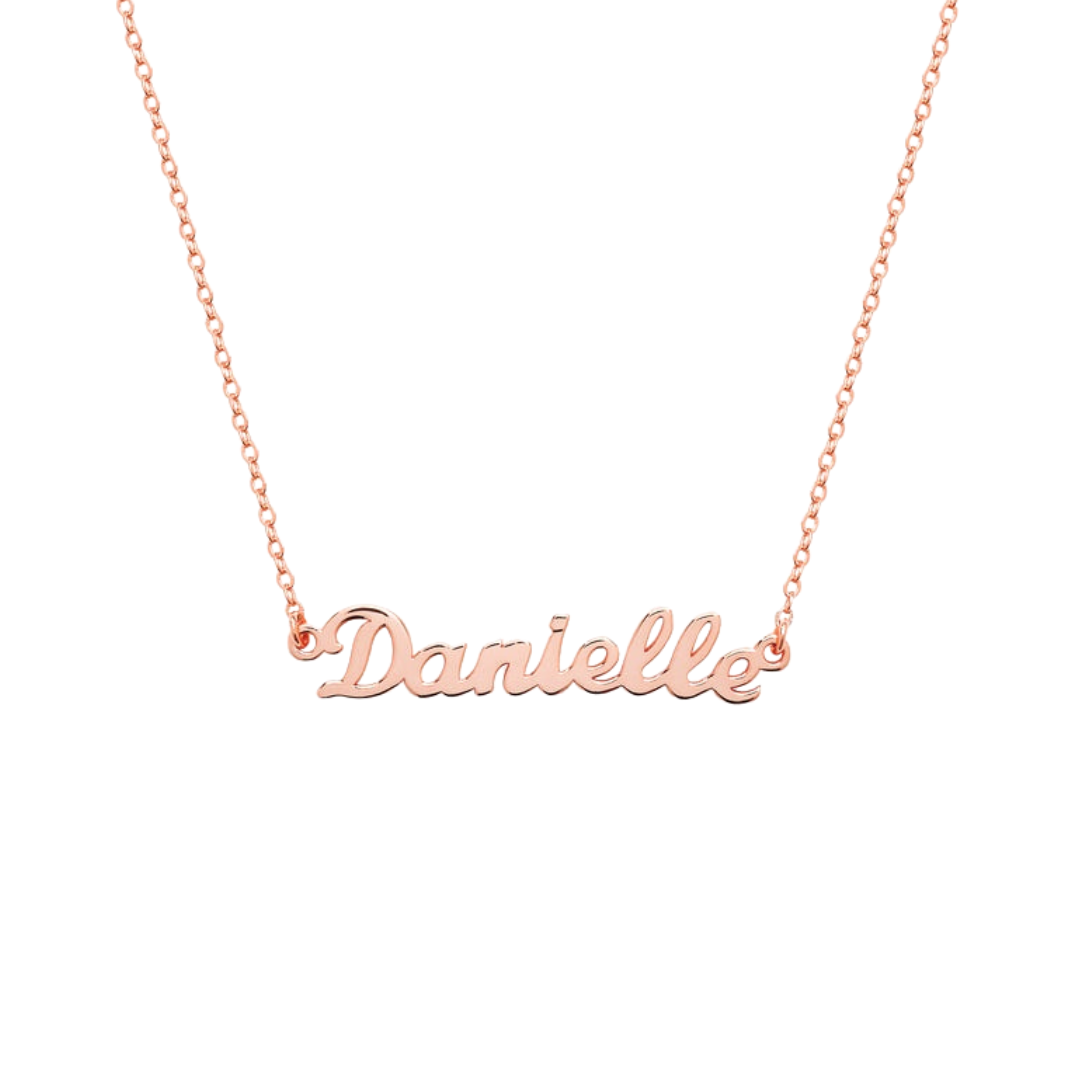 Custom Sterling Silver Name Necklace – Personalized Gift with Box Chain in Silver, Gold or Rose Gold