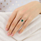 Unique Oval Lab Emerald Split Shank 18K Rose Gold Engagement Ring 