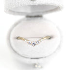 Unique Round Moissanite Wedding Band floral 18K Yellow Gold  Engagement Ring
