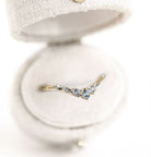 Unique Round Moissanite Wedding Band floral 18K Yellow Gold  Engagement Ring