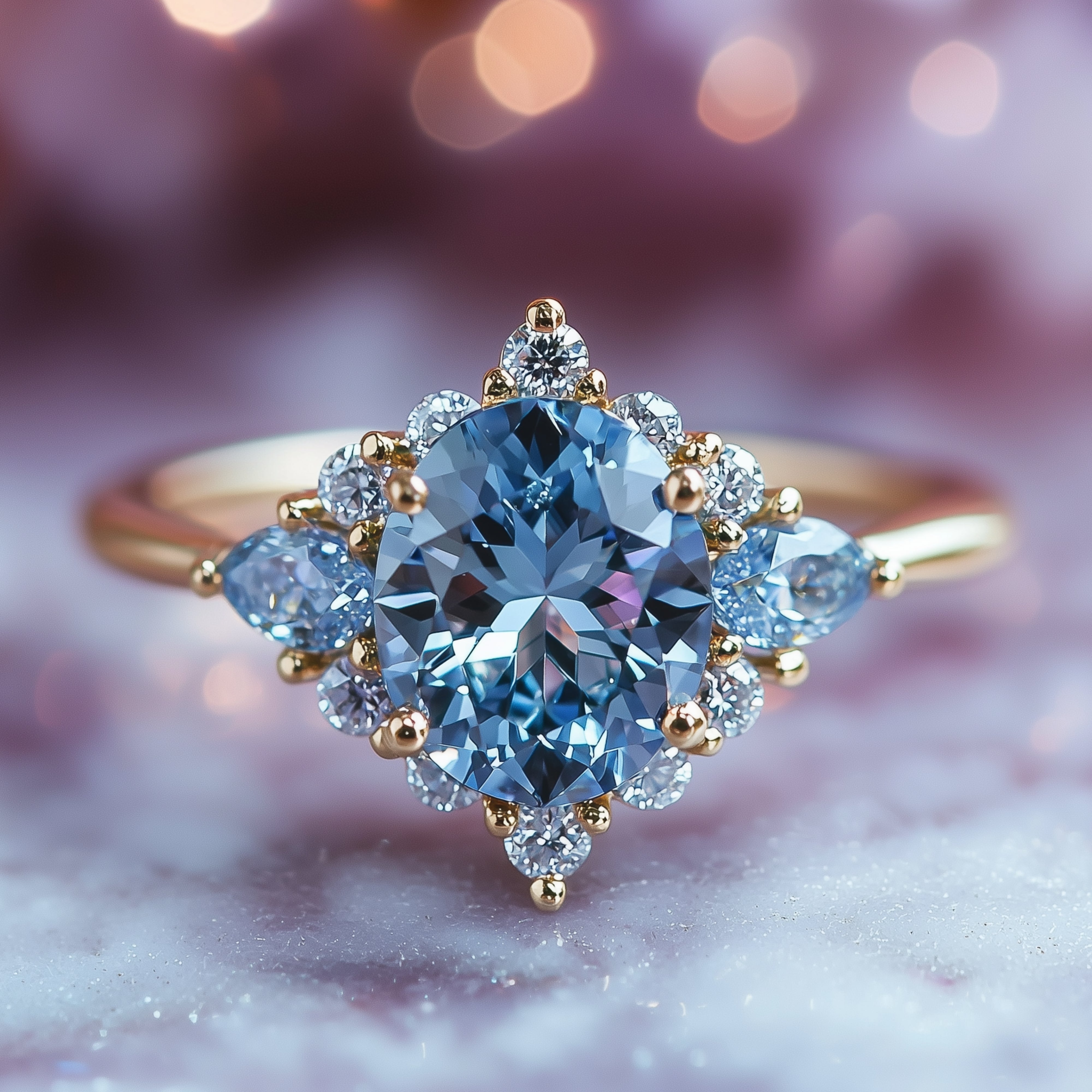 Ocean Mist 925 Sterling Silver Engagement Ring